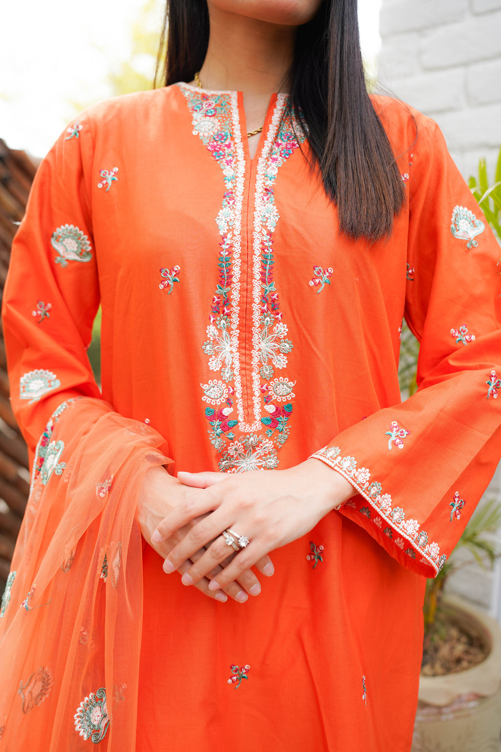 3 Piece - Embroidered Orange Suit
Rs.7,500.00 PKR