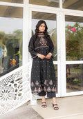 3 Piece - Embroidered Black Frock
