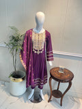 3 Piece - Print & Embroidered Frock